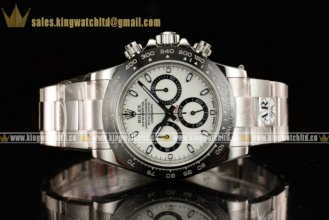 1:1 Rolex Cosmograph Daytona SS/SS White Clone Rolex 4130 Auto (AR)