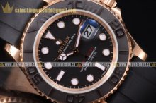 1:1 Rolex Yachtmaster 40 RG/RU Black Swiss ETA 2836 White Markers (JF)