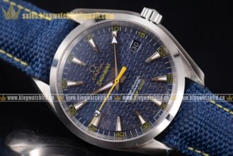 1:1 Omega Seamaster Aqua Terra 150 M Master Co-axial SS/LE Blue 8502 Auto (EF)