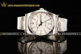 1:1 Rolex Oyster Perpetual Air King SS/SS White Clone Rolex 3135 Auto (JF)
